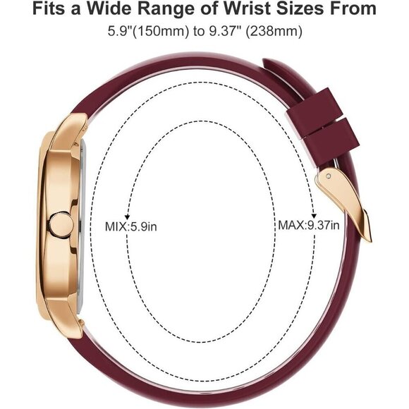 ?Women Red  Military Time Luminouse Easy Read Dial 24 Hour with Seconds Watch main image 5